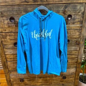 Blue Thankful Hoodie